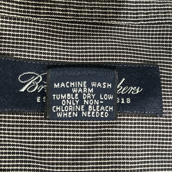 Brooks Brothers Gray Check 100% Cotton Long Sleeve Button Up Shirt Size XL - Picture 5 of 6